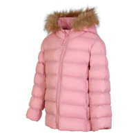 Kids’ Recycled Fur Trim Puffer Jacket Sugar Pink